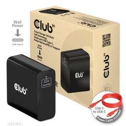 Club3D 140W GaN Single USB-C Travel Charger PD 3.1